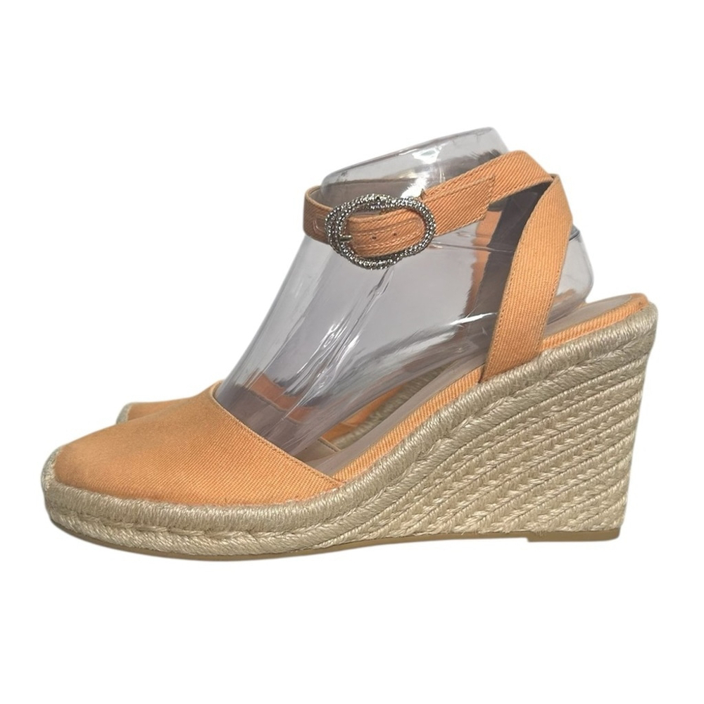 Stuart Weitzman Mango Orange Summer Jute Espadrille Wedge Sandal Women’s Size 9 - Picture 3 of 15